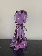 Vintage Murano Alexandrite Hand Blown Glass Amethyst Purple Dog Figurine - £92.67 GBP