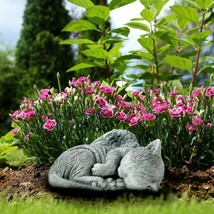 Pet Cat Memorial Sleeping Kitten Statue Angel Wings Grave Marker Keepsake - £24.36 GBP