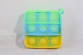 Novelty Keychain (new) SQUARE SILICONE - GREEN, LT BLUE &amp; YELLOW, COMES ... - $7.27