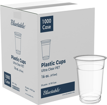Clear Plastic Cups 16 Oz Bulk [1,000 Pack] Ultra Clear PET - Iced Coffee... - £82.98 GBP
