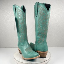 NEW Lane SMOKESHOW Turquoise Cowboy Boots 7.5 Leather Western Wear Snip ... - £167.39 GBP