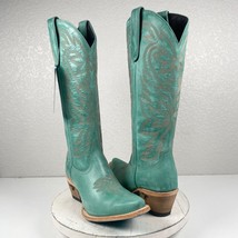 NEW Lane SMOKESHOW Turquoise Cowboy Boots 7.5 Leather Western Wear Snip ... - £170.18 GBP