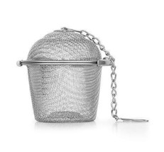 Stainless Steel Basket Shaped Tea Infuser with Chain Sturdy Clamp to Lock  - £10.23 GBP