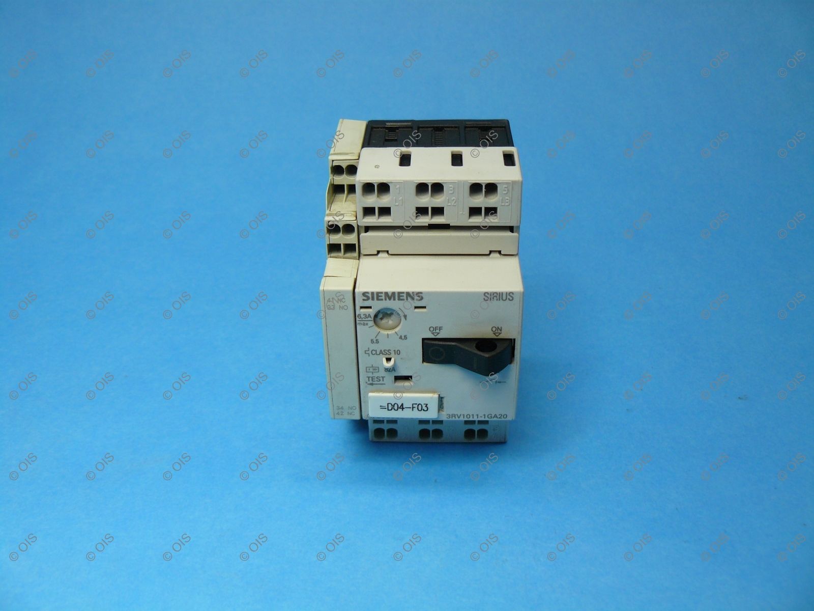 Siemens 3RV10111GA20 IEC Manual Motor Starter Protector 4.5-6.3 Amp - $29.99