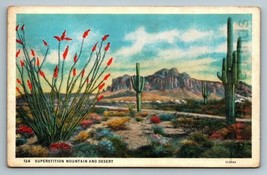 Color Postcard Of Superstition Mountain And Desert Arizona - £10.97 GBP