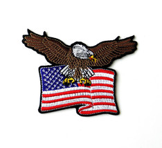 Embroidered United States Eagle &amp; Flag Logo Patch 4.25 Inches - £4.49 GBP