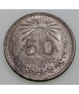 1919 Mexico 50 Centavos Pièce Argent En Bu État, Km 447 - $2,562.35 MXN