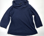 Bobeau Cowl Neck Thermal Top Navy Blue Size Medium Knit Womens - $15.88