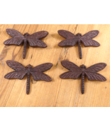 Set of 4 Dragonflies Wall Decor Rustic Cast Iron Hanging Garden Shed Far... - $31.47 CAD