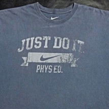 Nike &quot;Just Do It&quot; Phys Ed. Gray Men&#39;s (L) Loose Vintage GRAPHIC-TEE Authentic - $24.93