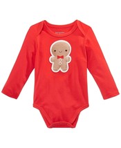 First Impressions Infant Boys Gingerbread Bodysuit Size 3-6 Months Color Red Pop - £12.89 GBP