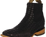 Mens Black Chelsea Ankle Boots Cowboy Dress Woven Leather Botas Vaquero ... - $169.99