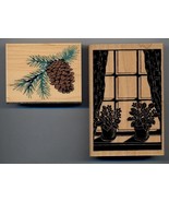 Set of 2 Stamps - Pine Bough &amp; Room With a View, Brand-New, by Rubber St... - £15.56 GBP