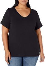 Amazon Women&#39;s Black  Perfect Short-Sleeve V-Neck T-Shirt - Plus Size: 4X - £10.03 GBP