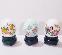 Vintage Avon Decorative Eggs Lot of 3 Birds, Flowers Fruit & Butterfly Empty  - $14.85