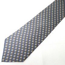 Van Heusen Steel, Blue &amp; Gray Squares Silk Stain Resistant Tie 58&quot; x 4&quot; - £12.54 GBP