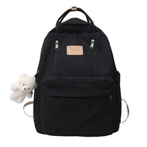 School Bag Multifunction Double Zipper Women Backpack Teenager Girl Laptop Backp - £31.17 GBP