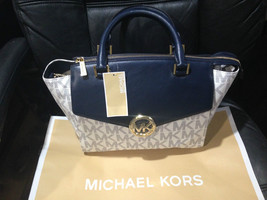 Michael Kors MK Signature 100%Authentic Women&#39;s Large Satchel handbag purse$398 - £207.20 GBP