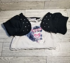 Build A Bear Workshop Pink Kitten Shirt &amp; Sweater w/Rhinestones BABW 1008768 - £6.09 GBP