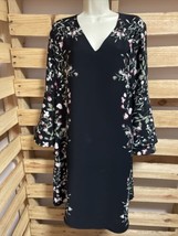 Alfani Floral Angel Sleeve Shift Dress Woman&#39;s Size 10 Careerwear KG - $29.70
