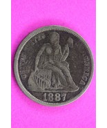 1887 P Seated Liberty Dime Exact Silver Coin In Pics Scarce Semi Key Dat... - $509.39 MXN