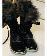 Sorel Joan of Arc Women&#39;s Waterproof Snow Boots Faux Fur Shoes Black Size 5 - $40.19