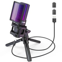 Gaming Usb Microphone For Phone Pc Ps5,Rgb Mic With Quick Mute,Rgb Indicator,Tri - £48.24 GBP