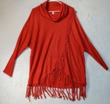 NY Collection Sweater Womens Size Large Red 100% Acrylic Long Sleeve Cow... - £14.42 GBP