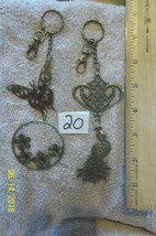 purse jewelry bronze color keychain backpack charms lot of 2 floral numb... - $9.49