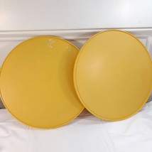 Rubbermaid Harvest Gold Plastic Lazy Susan set 2 #JB1 2709 1970&#39;s 10.5&quot; ... - $33.91 CAD