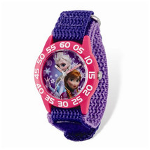 Disney Frozen Elsa/Anna Acrylic Purple Nylon Time Teacher Watch - £22.78 GBP