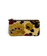 Glenda Gies Woven Floral Tapestry Ruby Lining Cosmetic Clutch Bag Hip Fa... - £50.77 GBP