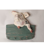 Vintage Rustic Clay &#39;Pig &amp; Fence&#39; Wall Mountabke Key Hooks - €44,75 EUR