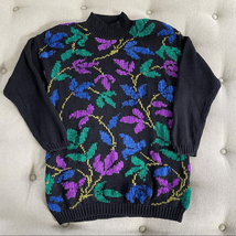 Vintage Chaus Petite Mock Neck Bold Knit Sweater M - $20.16