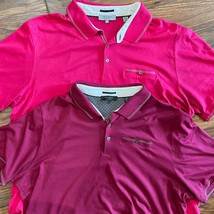 Lot of 2 Ted Baker London Size 7 Tortila Slim Fit Tipped Pocket SS Polos Pink - £35.87 GBP