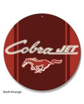 Ford Mustang Cobra Jet Car Vehicle Logo Poster Metal Round Sign 8x8in Vi... - $24.74