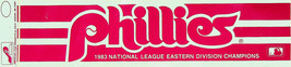 MLB Phila Phillies Bumper Sticker - 1983 Nat&#39;l League East Div Champs Preowned - £5.69 GBP