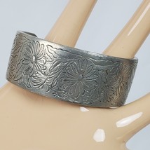 Vintage Salisbury Pewter April Floral Cuff Bracelet - $72.93