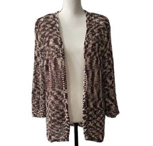 Chico&#39;s Open Cardigan Size 3 XL Brown Tan Cream Emily Spacedye Stretchy ... - £15.81 GBP
