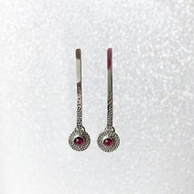 Unique Handcrafted Rhodolite Garnet dangle silver earrings for woman - £199.80 GBP