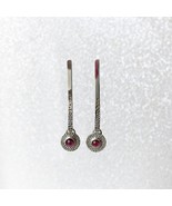 Unique Handcrafted Rhodolite Garnet dangle silver earrings for woman - £199.58 GBP