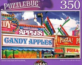 Carnival Candy Apple and Pizza Stands - 350 Pieces Jigsaw Puzzle - $14.84