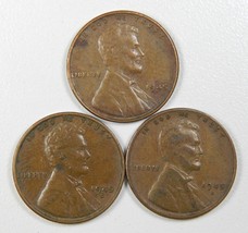1945 PDS Lincoln Wheat Cents Lot of 3 Coins US Coins Wheat Pennies - £1.37 GBP
