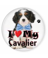 I LOVE MY CAVALIER KING CHARLES PUPPY 3" SAFETY PIN BACK BUTTON - $8.99