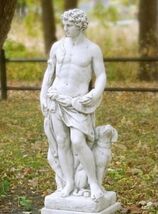 An item in the Art category: Apollo the Huntur with Dog ancient Greek Roman God Garden Statue Sculpture 43"