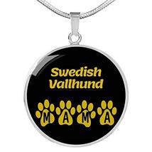 Swedish Vallhund Mama Circle Necklace Engraved 18k Gold 18-22&quot; Dog Owner Lover - £55.35 GBP