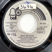 David Cassidy - Rock Me Baby 7" Record 1972 Bell Pop Funk 45 RPM - $4.74
