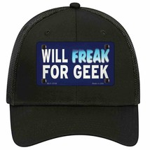 Will Freak For Geek Novelty Black Mesh License Plate Hat Tag - £22.97 GBP