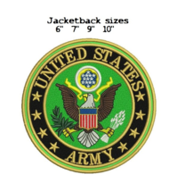 US Army Jacketback sizes Digitized filled embroidery design Digital Download - £6.66 GBP