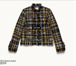 ERDEM x H&amp;M Tweed Black &amp; Yellow Wool Blend Jacket SZ 2 SOLD OUT - £226.07 GBP